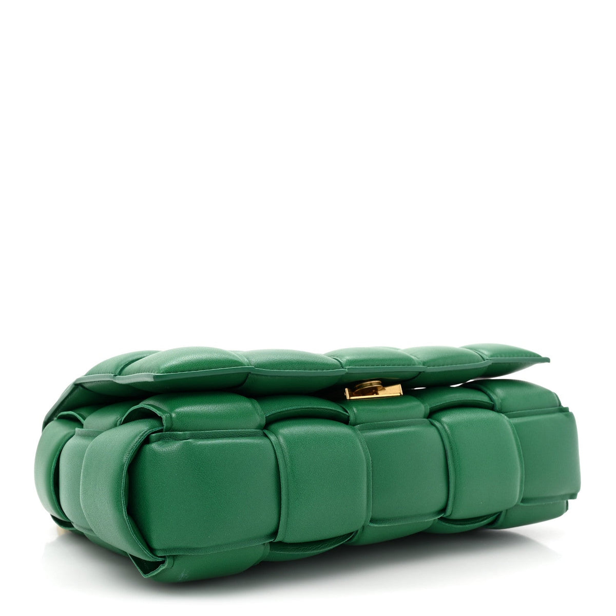 Lambskin Maxi Intreccio Padded Chain Cassette Crossbody Bag Racing Green