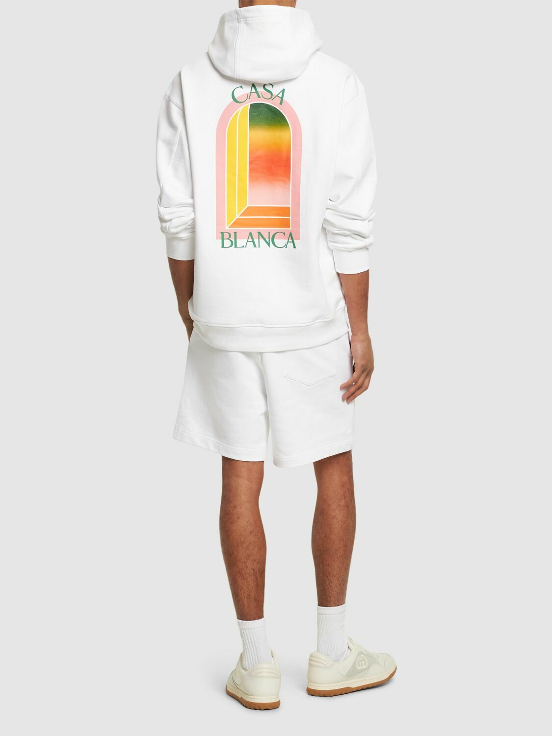 Casablanca Gradient Arch Organic Cotton Hoodie White