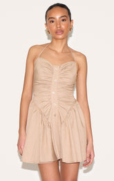 Petite Taupe Frill Shift Dress