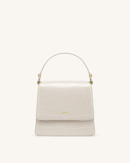 FAE Top Handle Crossbody - Nutella Croc