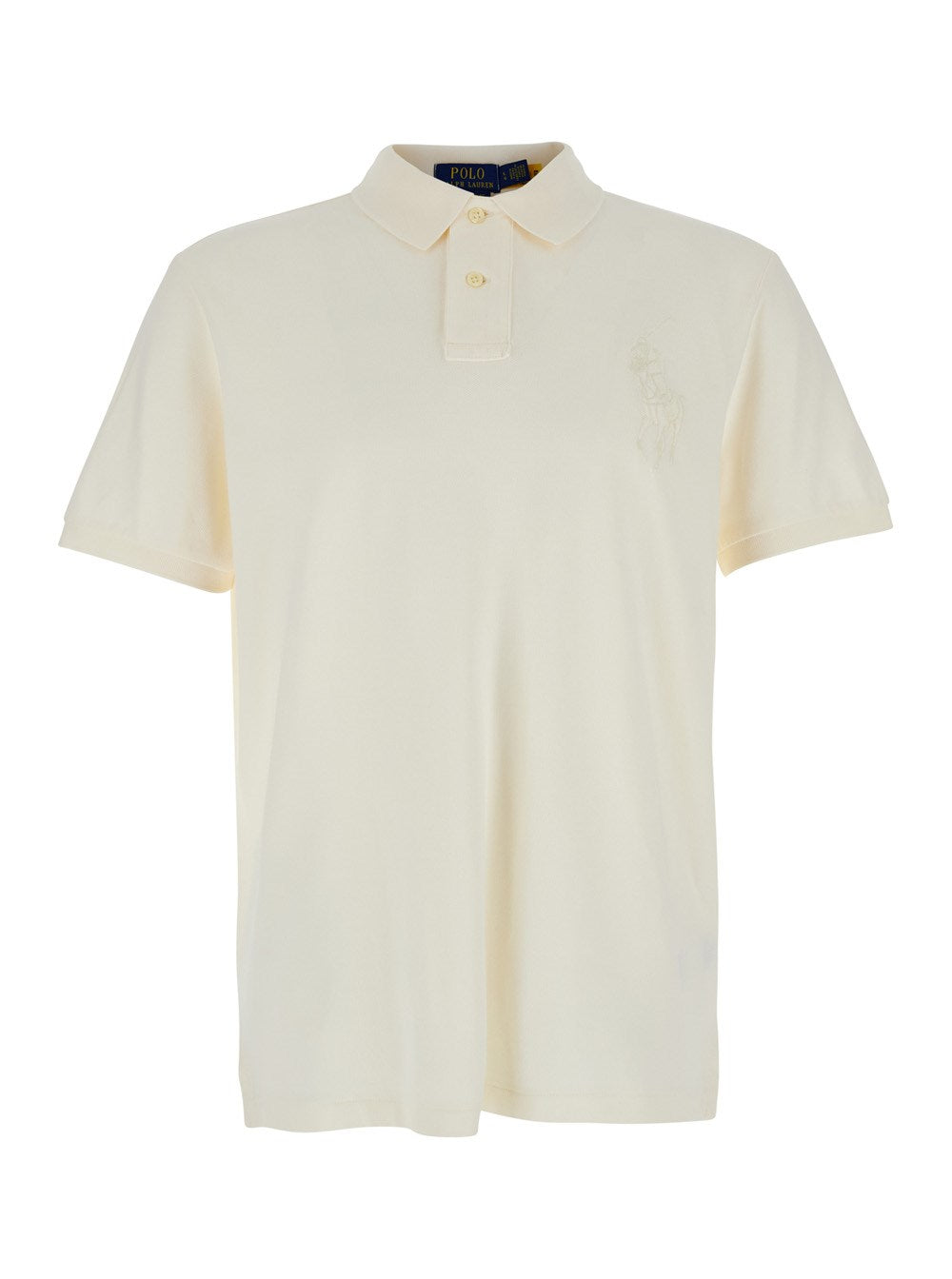 Polo ralph lauren "Custom Slim Fit" White Polo Shirt with Large Pony Detail on the Front in Cotton Piquet Man