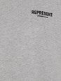Represent Grey Crewneck Sweatshirt with Logo Lettering on the Front and Maxi Logo Print on the Rear in Cotton Man