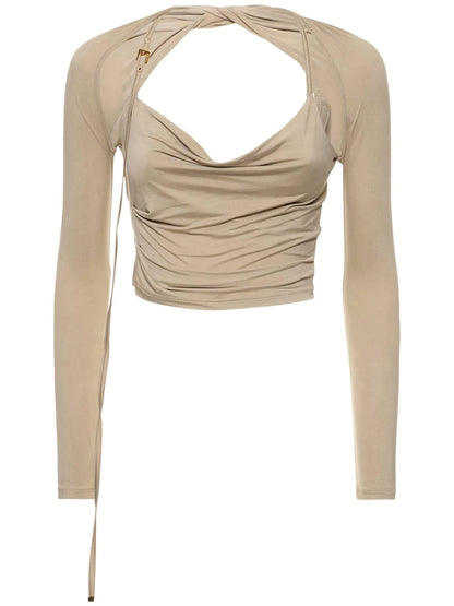 Jacquemus Jacquemus Le Haut Peplo jersey top - Size: XS Tops | Shop From The Mirage