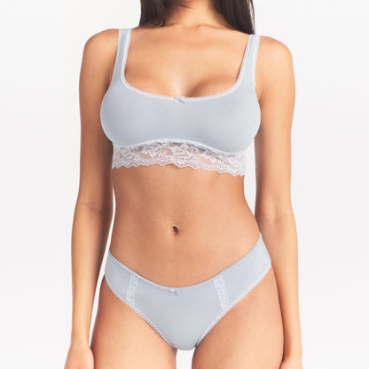Lightweight Cotton Lace Scoop Bralette