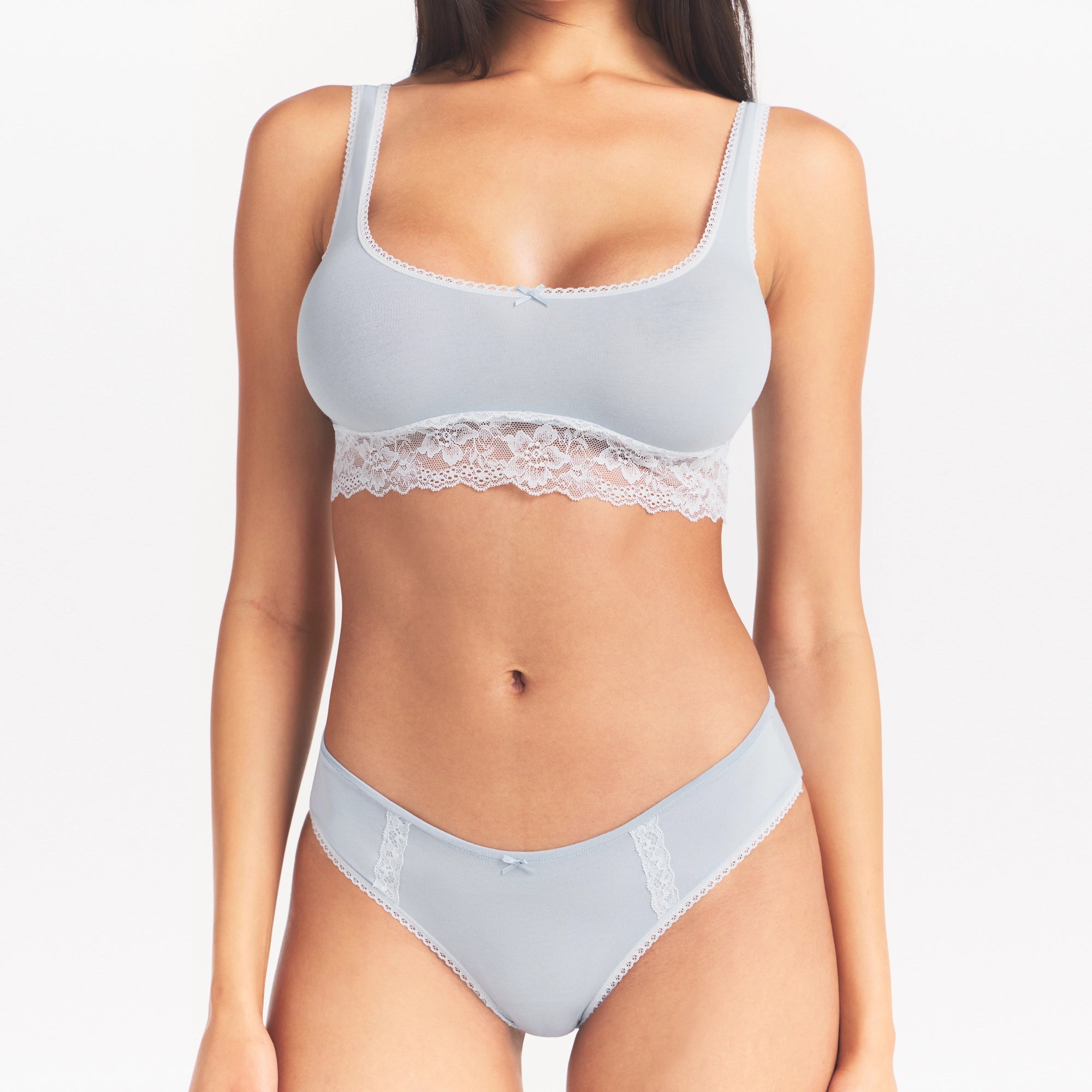 Lightweight Cotton Lace Scoop Bralette