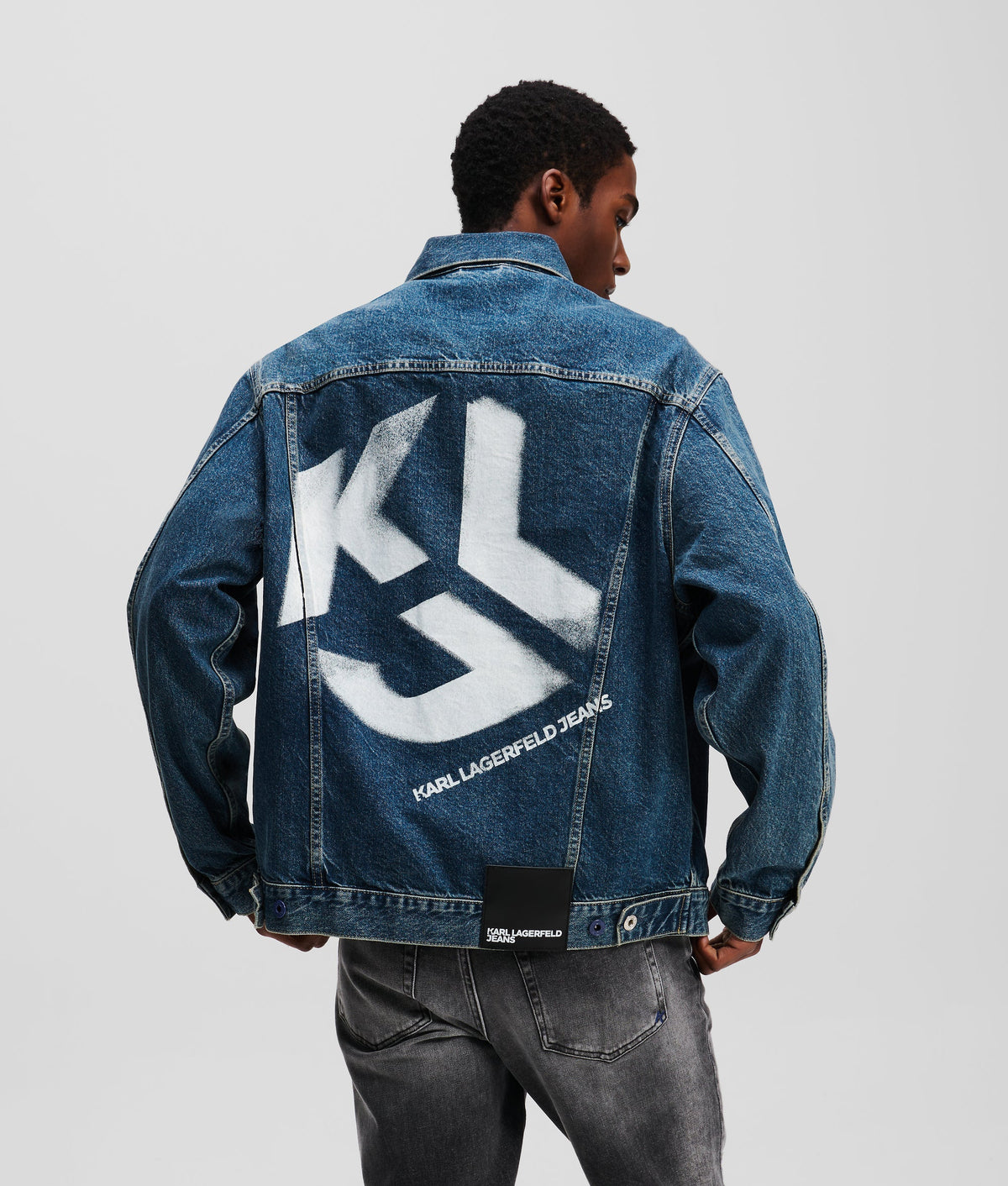 RELAXED-FIT MONOGRAM DENIM JACKET