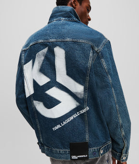 RELAXED-FIT MONOGRAM DENIM JACKET
