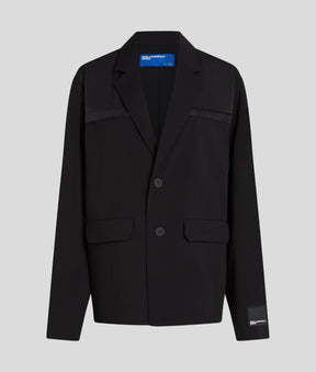 MIXED-MATERIAL BLAZER