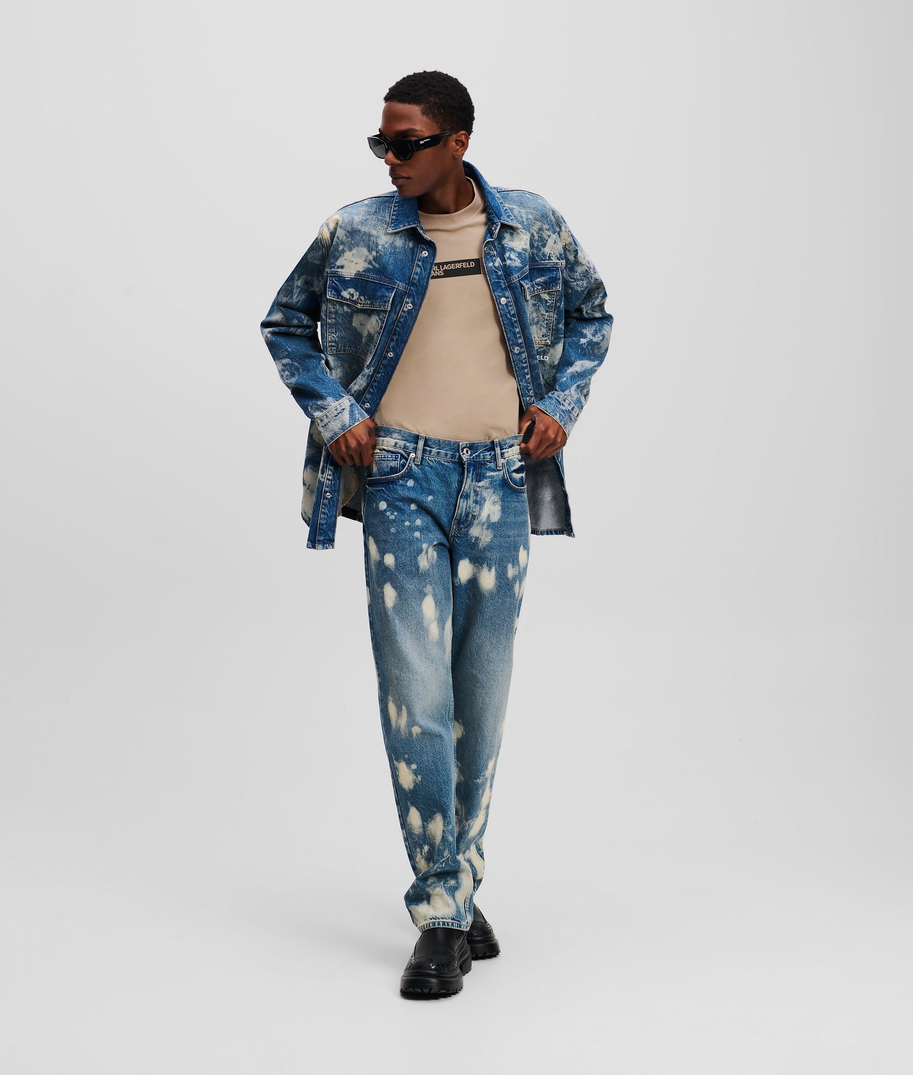 BLEACHED DENIM SHIRT