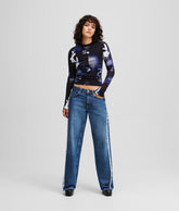 FRINGED MID-RISE RELAXED JEANS