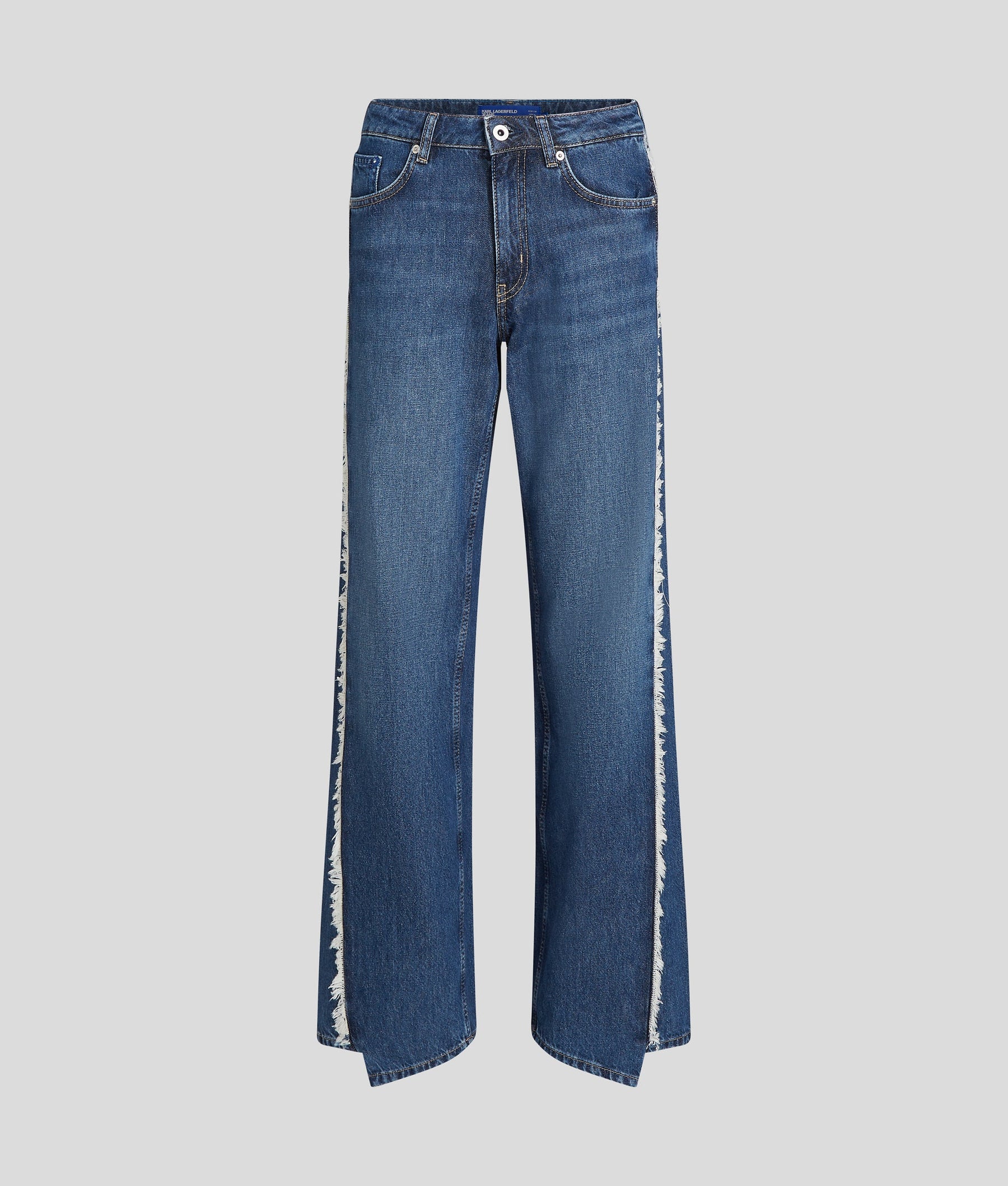 FRINGED MID-RISE RELAXED JEANS