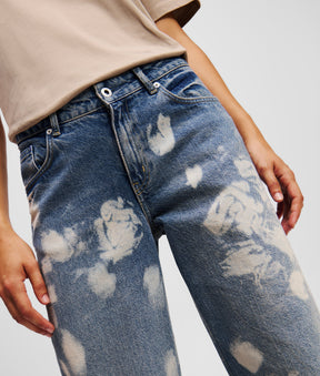 BLEACHED MID-RISE RELAXED JEANS