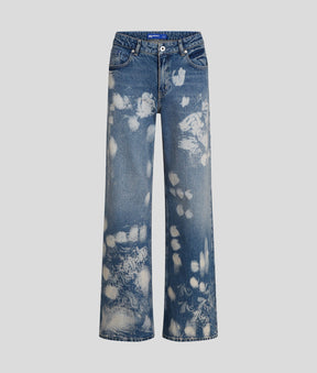 BLEACHED MID-RISE RELAXED JEANS