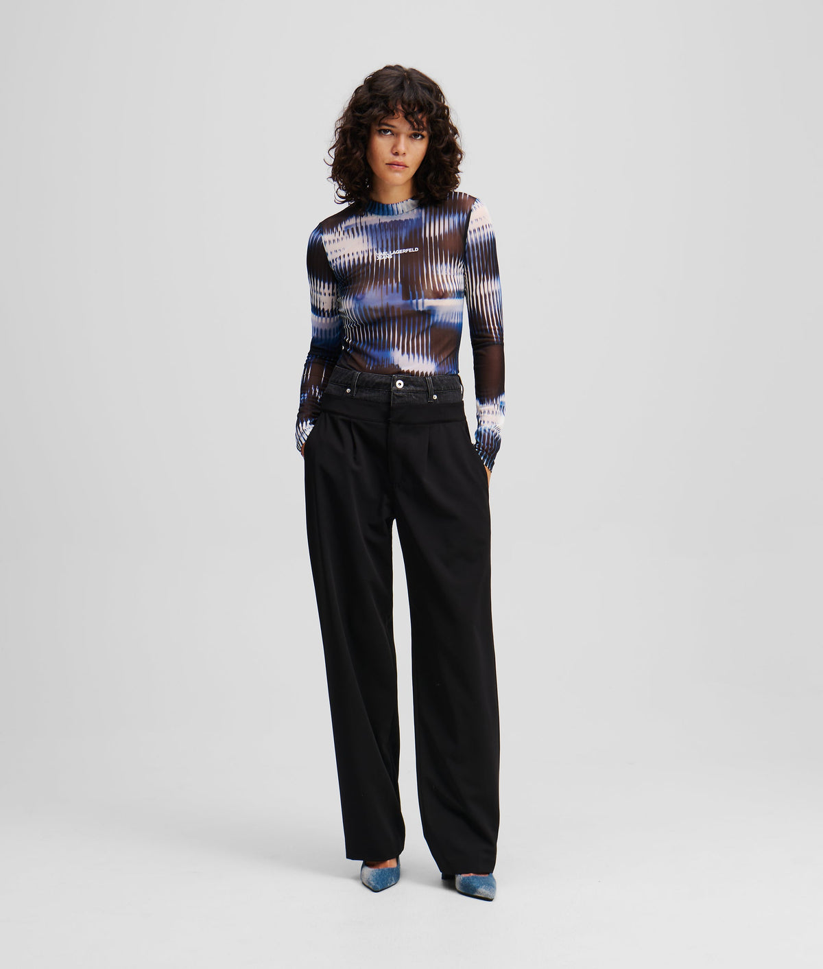 MIXED-MATERIAL TROUSERS