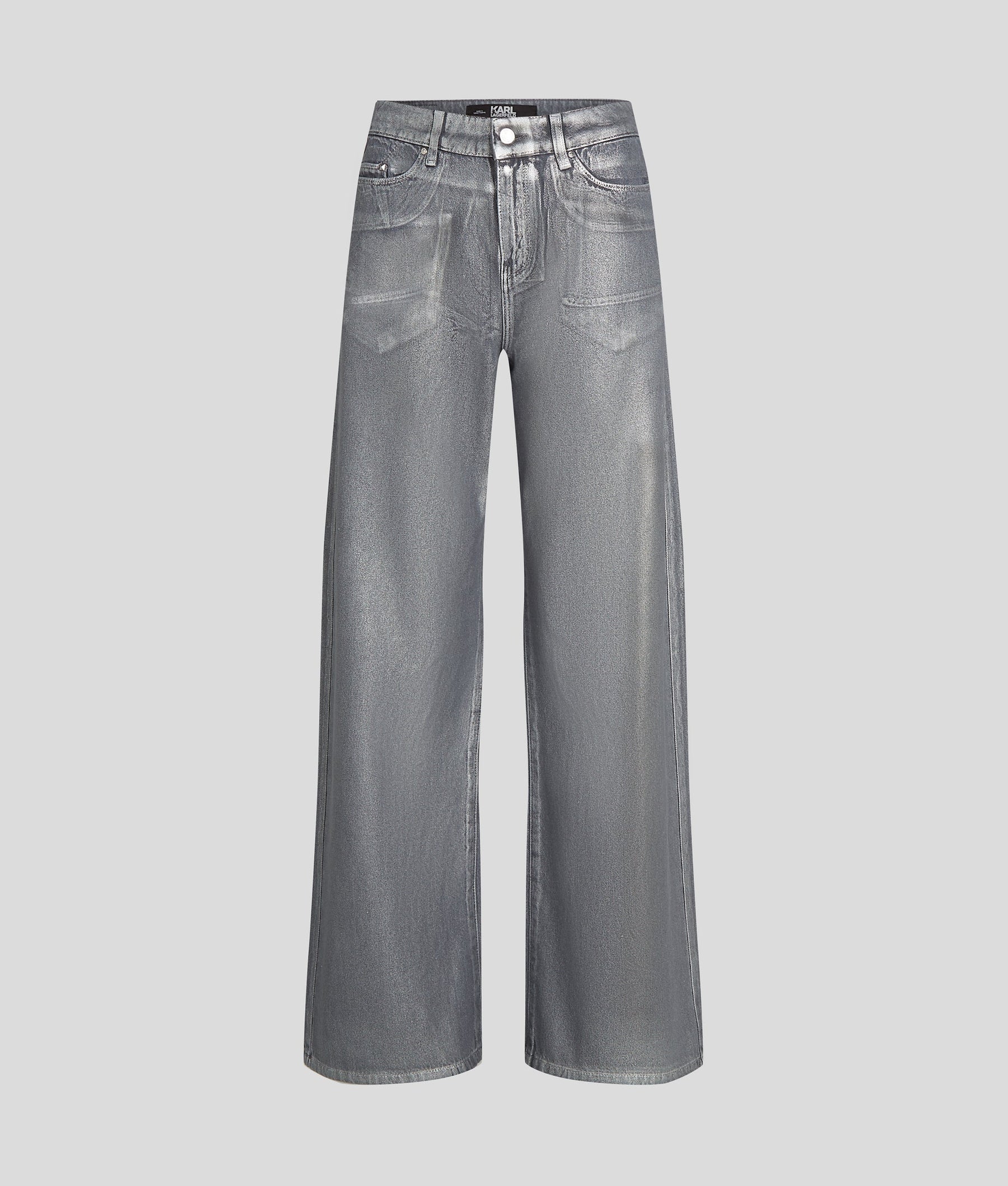 METALLIC WIDE LEG TROUSERS