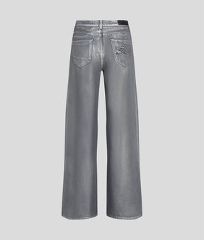 METALLIC WIDE LEG TROUSERS