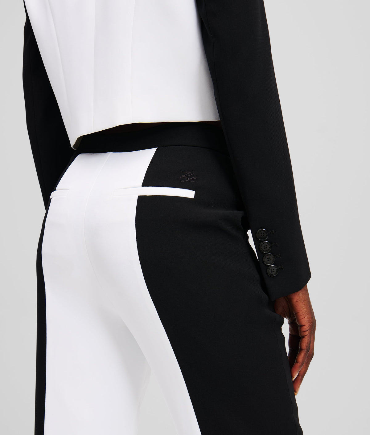 COLOR-BLOCK CIGARETTE TROUSERS