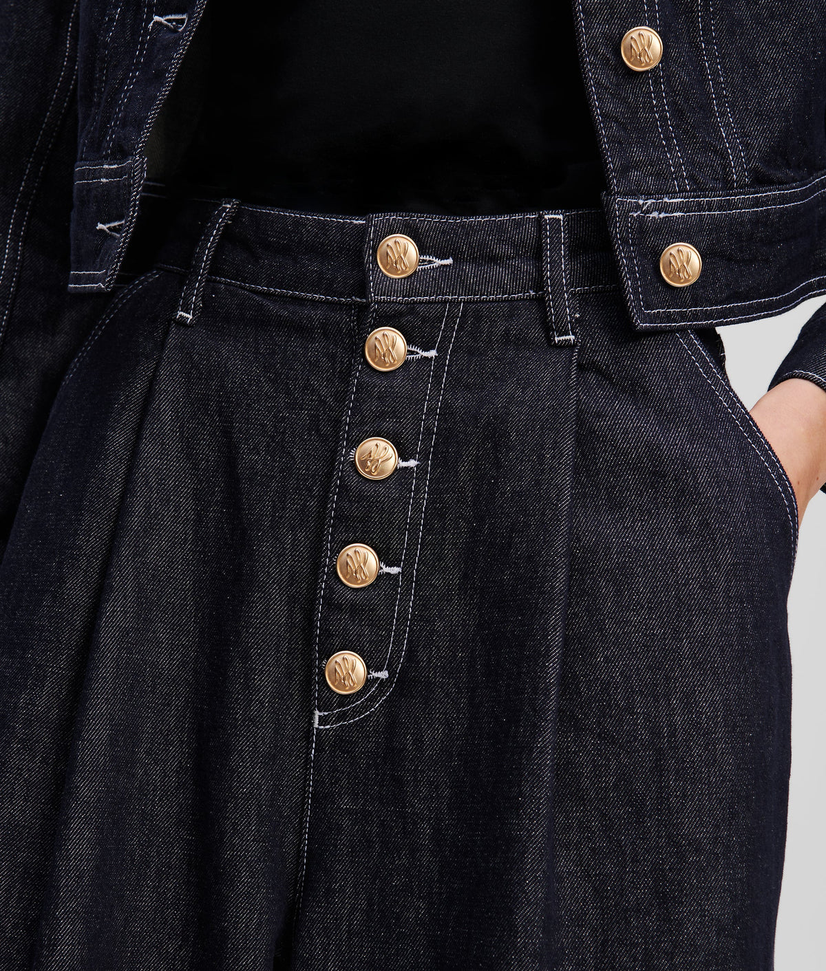 BUTTON-FLY WIDE-LEG JEANS