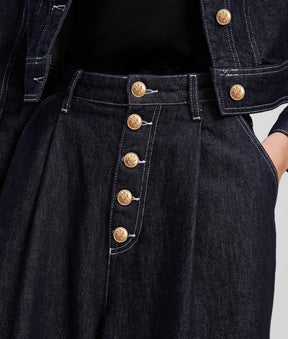 BUTTON-FLY WIDE-LEG JEANS