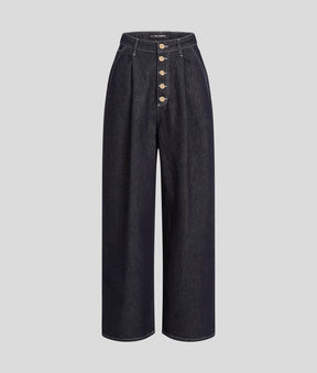 BUTTON-FLY WIDE-LEG JEANS