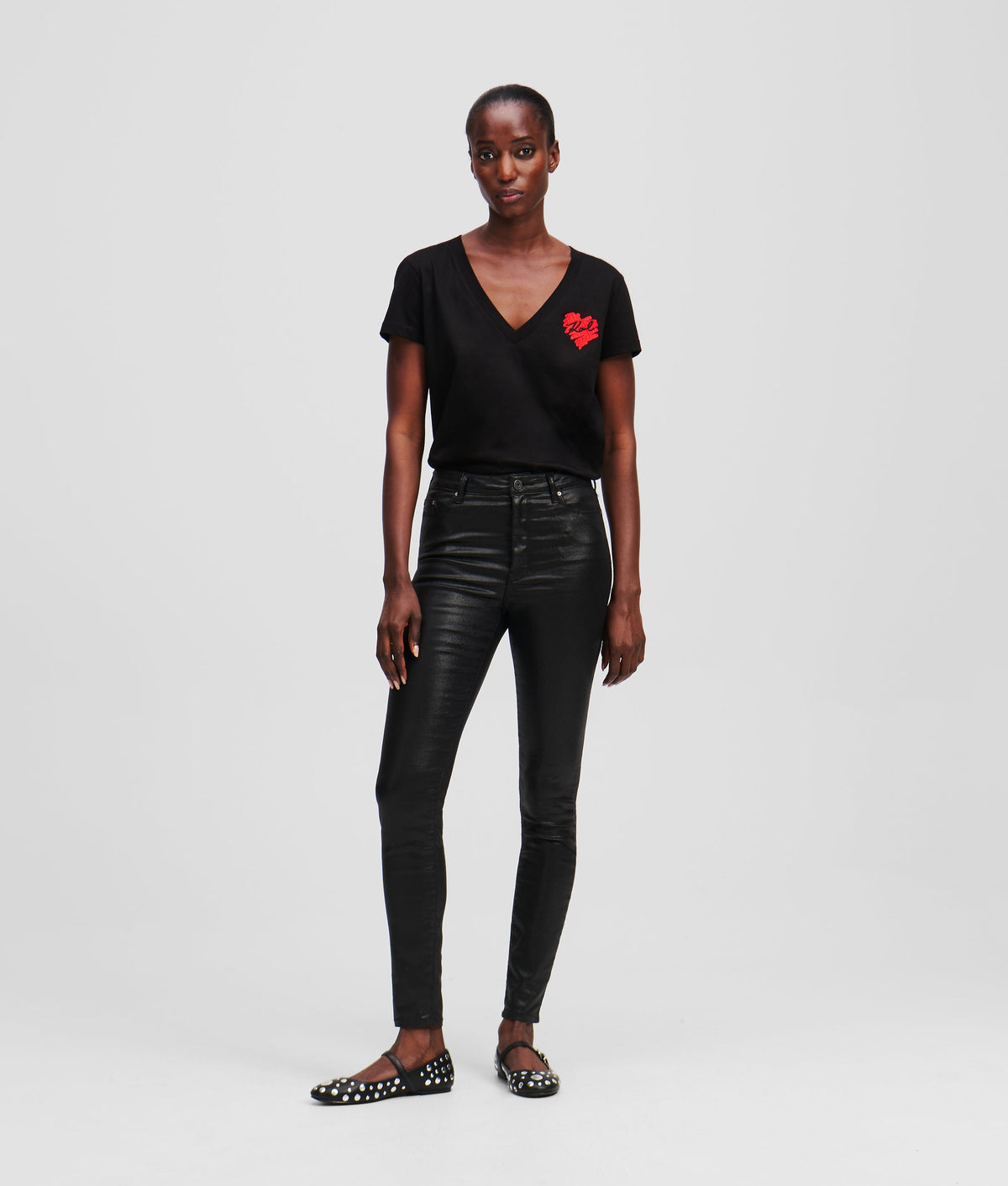 METALLIC SKINNY JEANS