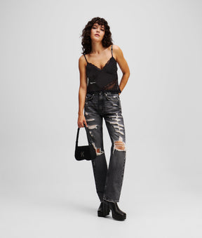 SATIN AND LACE TOP