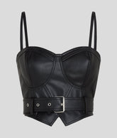FAUX LEATHER TOP