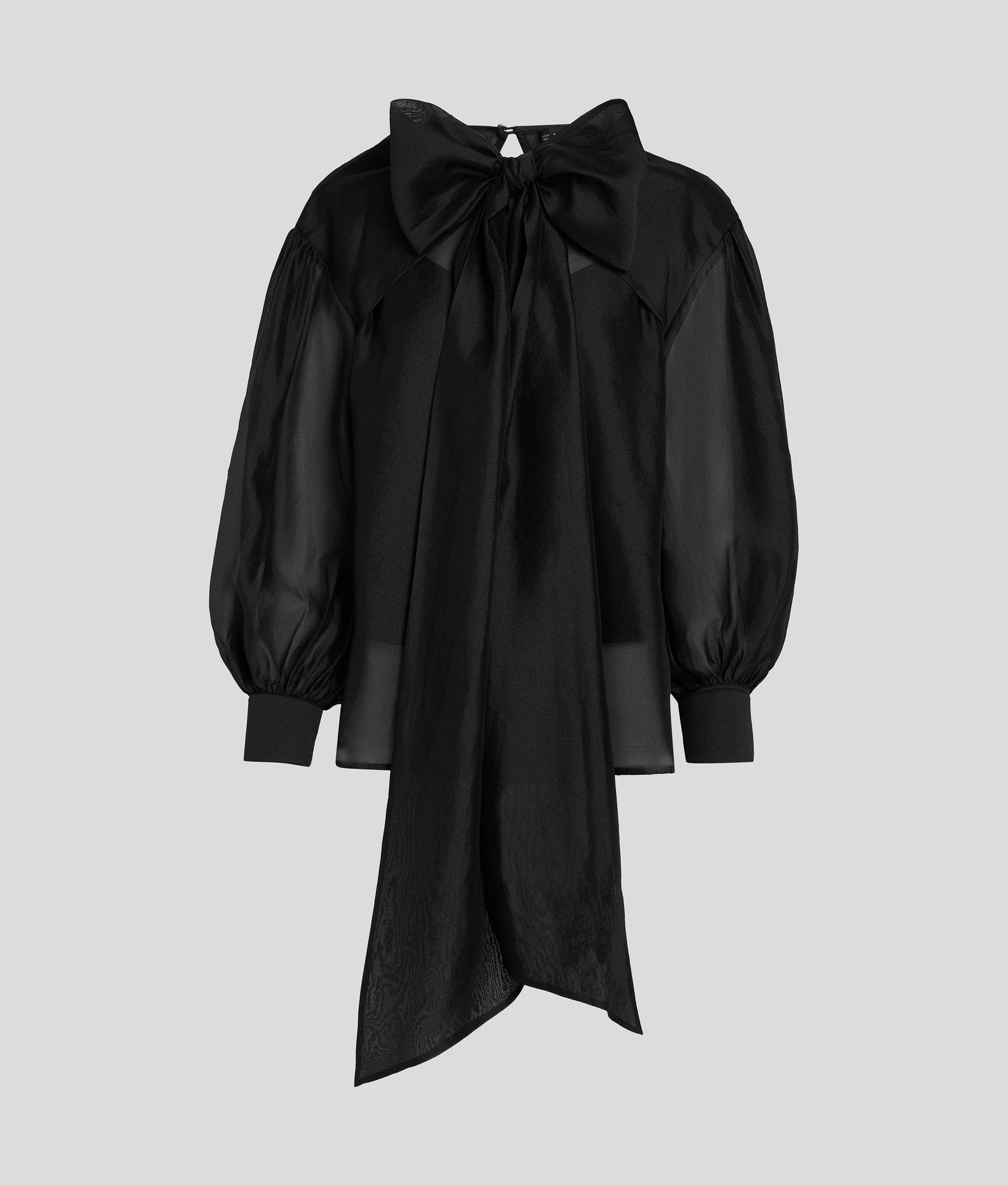 BOW-DETAIL METALLIC BLOUSE