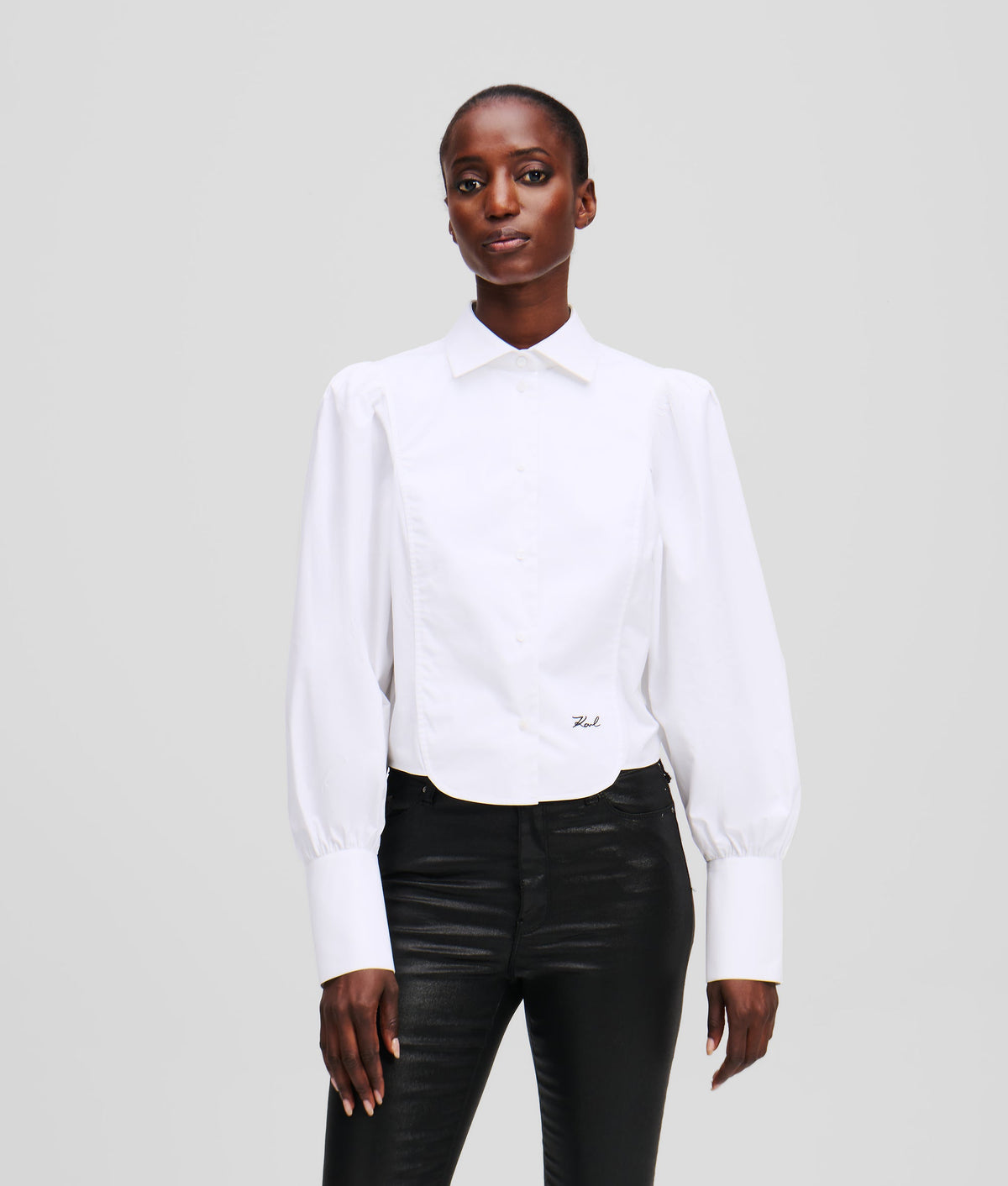 BIB-DETAIL POPLIN SHIRT