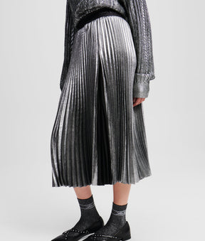 METALLIC PLEATED SKIRT