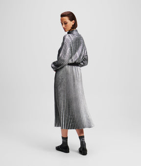 METALLIC PLEATED SKIRT