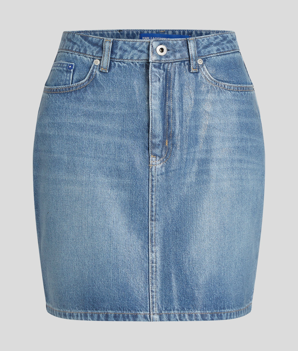 COATED DENIM MINI SKIRT