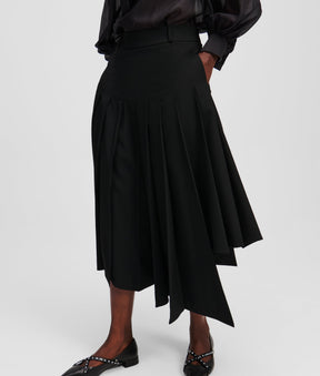 ASYMMETRIC PLEATED SKIRT