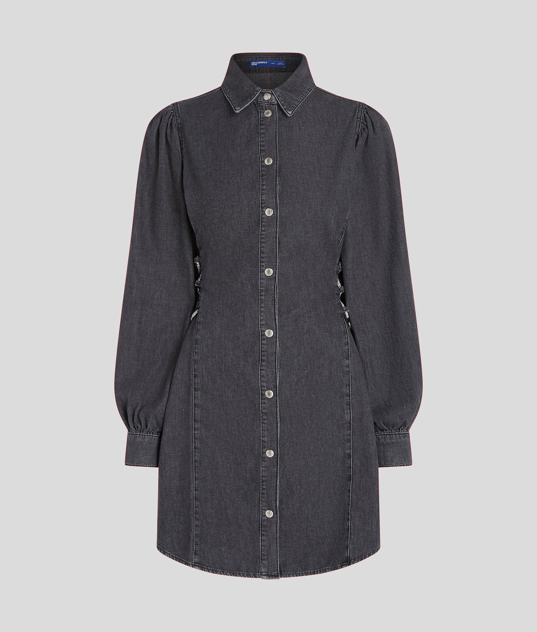 TIED WAIST DENIM SHIRT DRESS