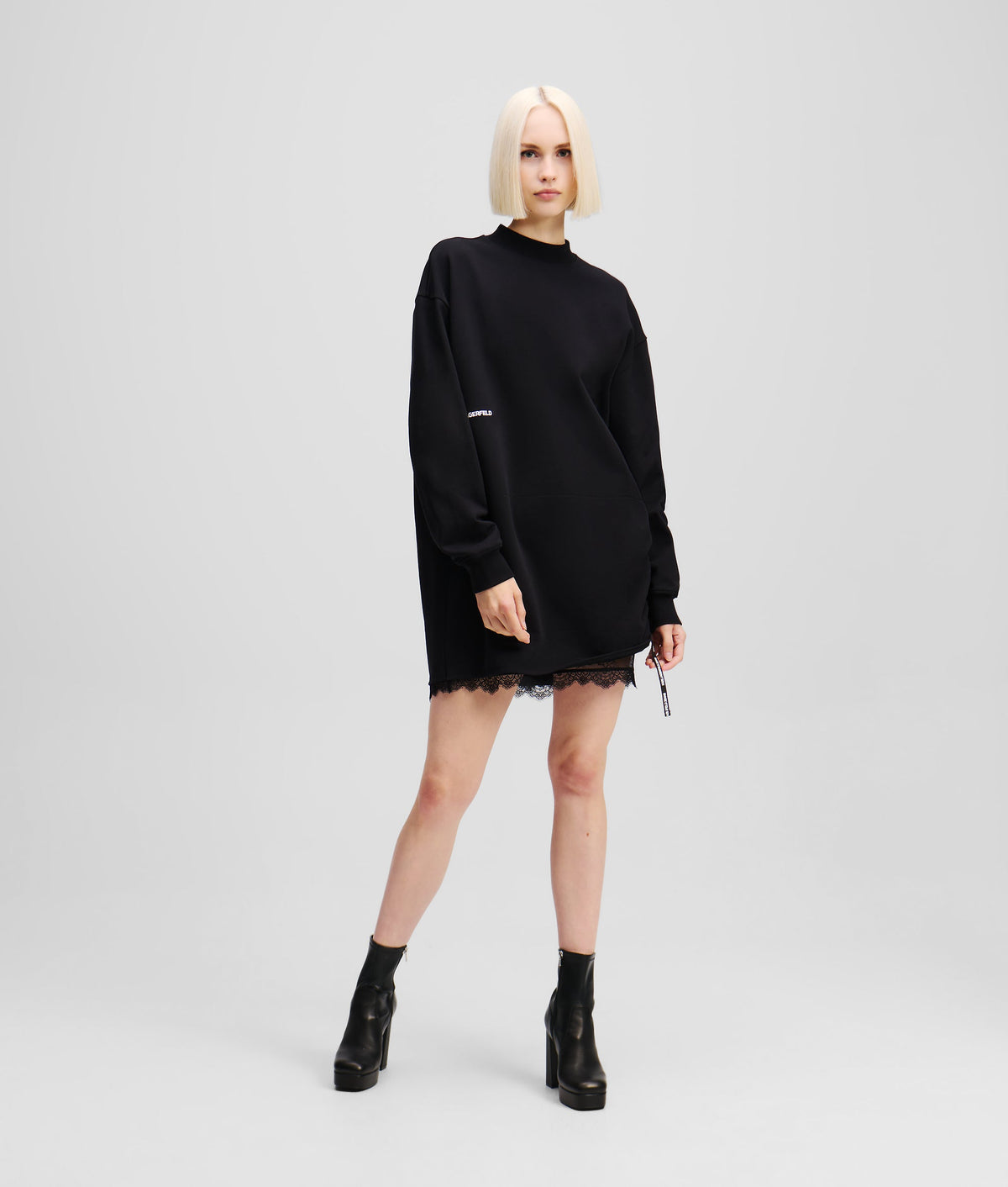 LACE DETAIL SWEAT DRESS