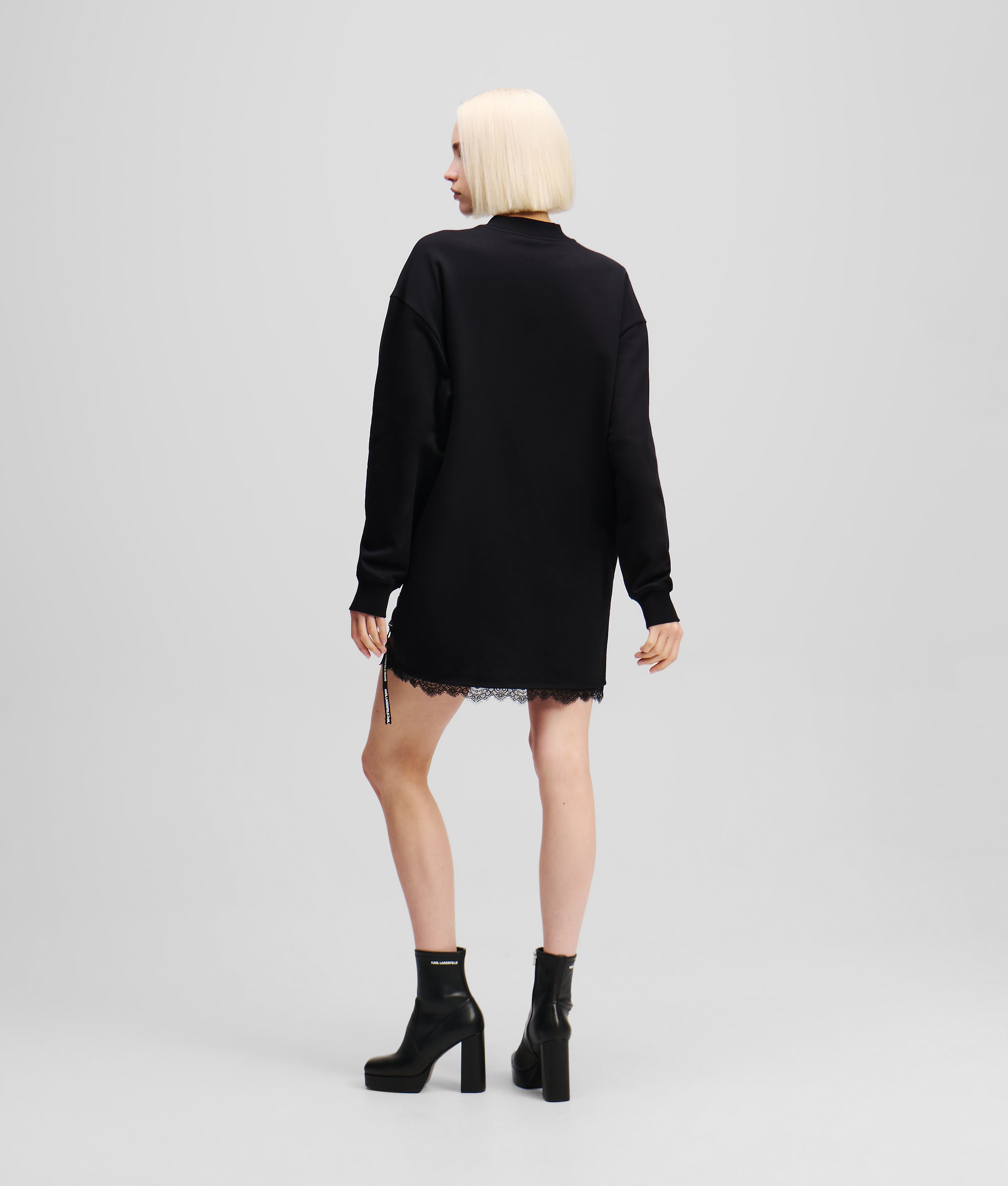 LACE DETAIL SWEAT DRESS