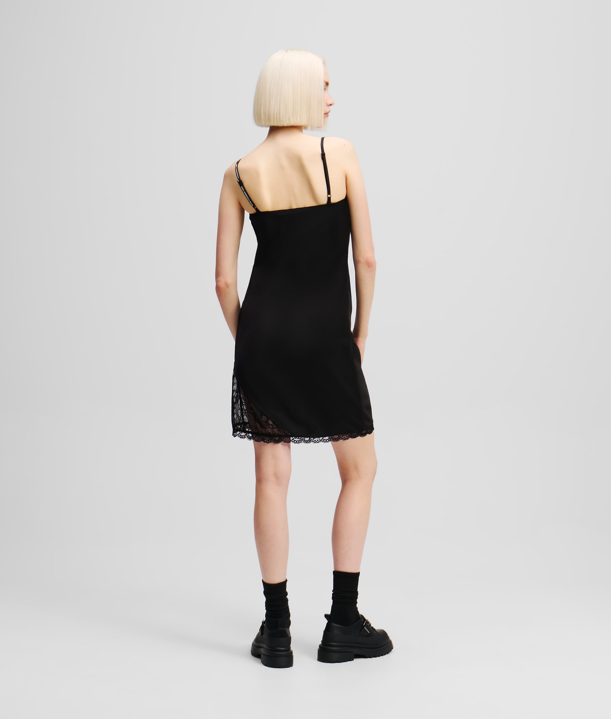 SATIN AND LACE SLIP DRESS