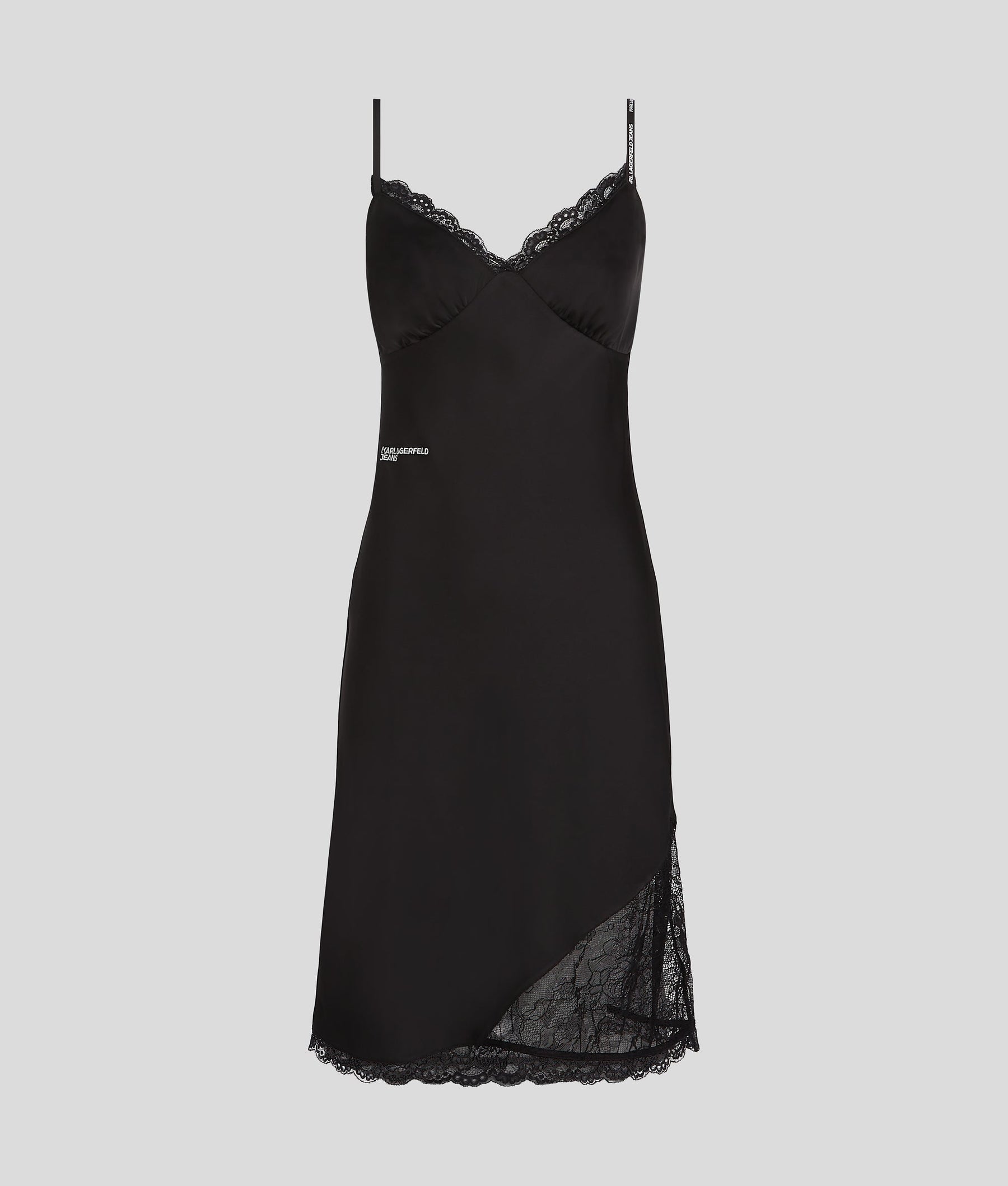 SATIN AND LACE SLIP DRESS