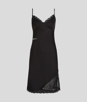 SATIN AND LACE SLIP DRESS