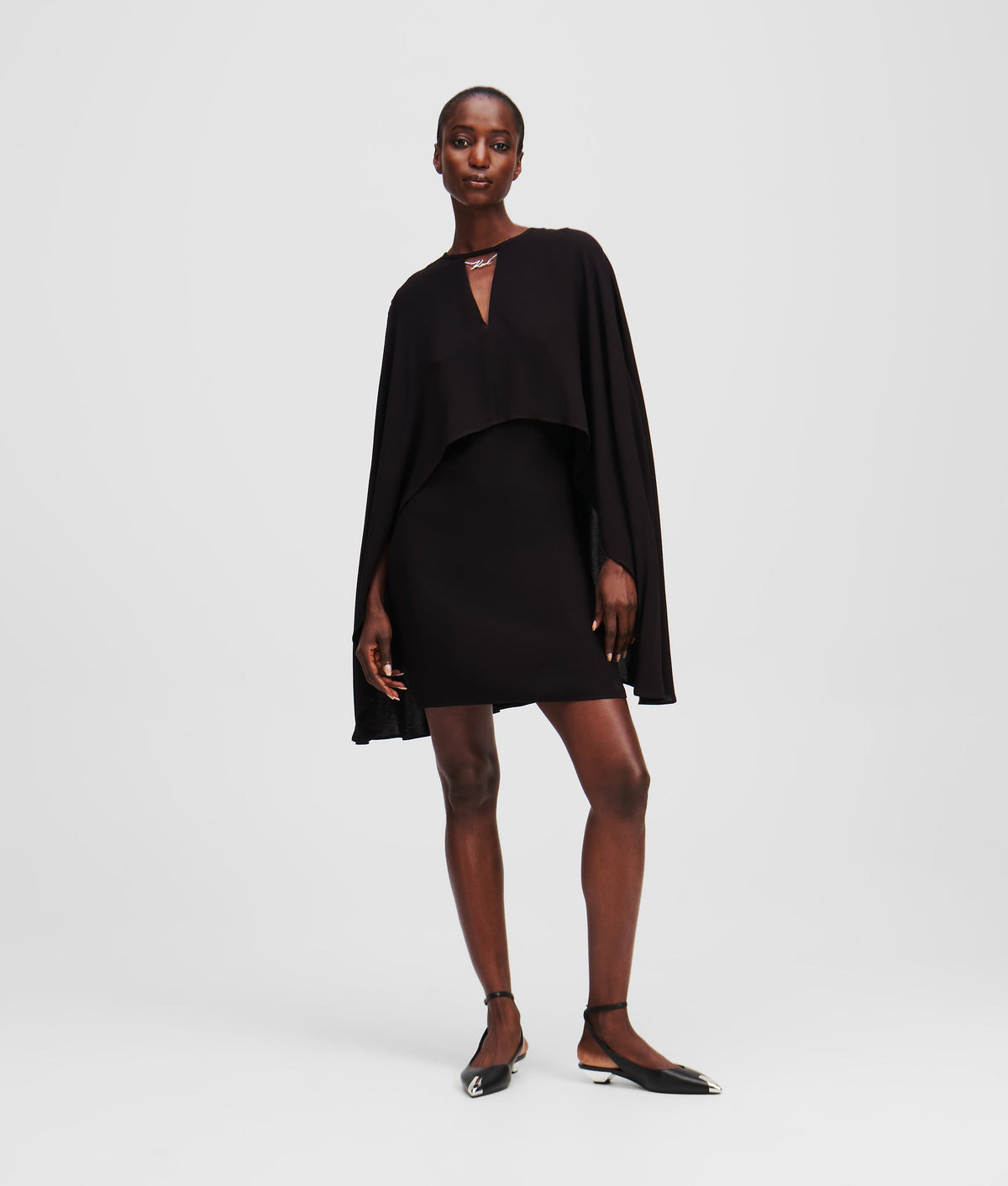 SHORT CAPE DRESS