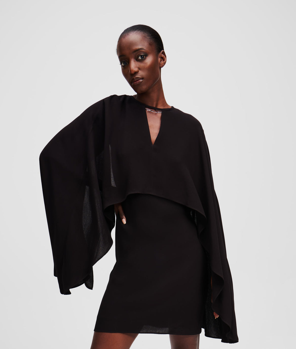 SHORT CAPE DRESS