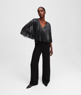 PLEATED CAPE JUMPSUIT