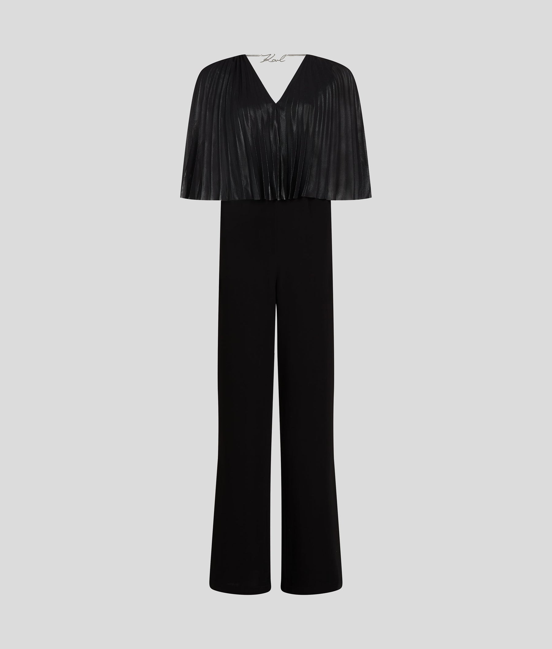 PLEATED CAPE JUMPSUIT