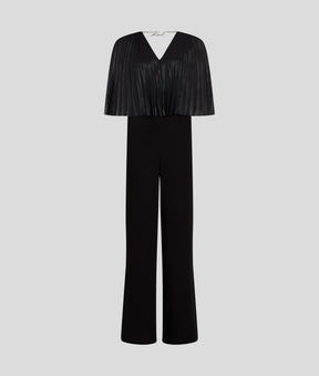 PLEATED CAPE JUMPSUIT