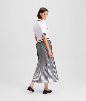 KARL ESSENTIAL PLEATED KNIT DRESS