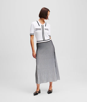 KARL ESSENTIAL PLEATED KNIT DRESS