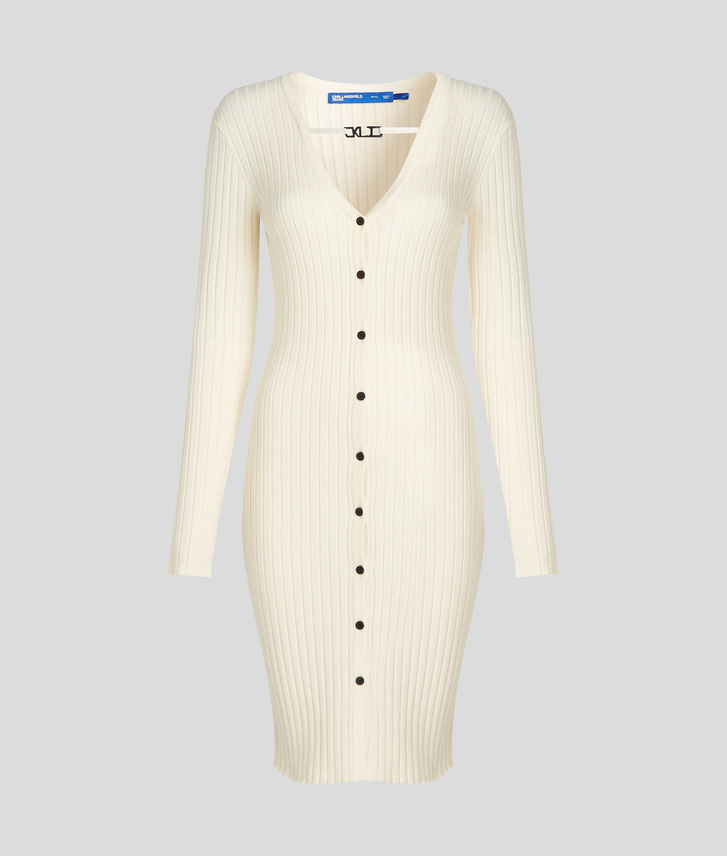 BUTTON-DOWN KNIT DRESS