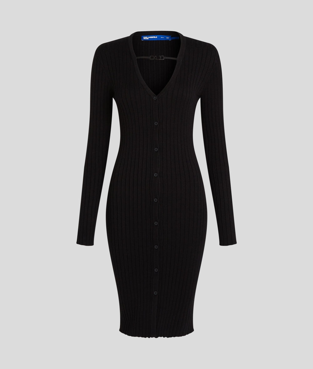 BUTTON-DOWN KNIT DRESS