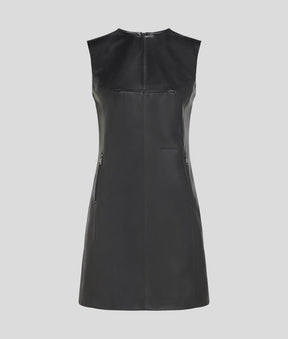 LEATHER SHIFT DRESS
