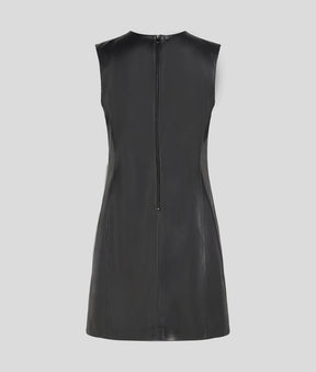 LEATHER SHIFT DRESS